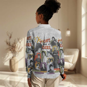Black History Fight Like A Girl Women Casual Shirt African Feminist Icons and Bold Retro Art Style - African Pride