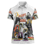 Black History Fight Like A Girl Women Polo Shirt African Feminist Icons and Bold Retro Art Style - African Pride