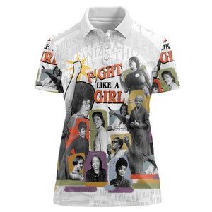 Black History Fight Like A Girl Women Polo Shirt African Feminist Icons and Bold Retro Art Style - African Pride
