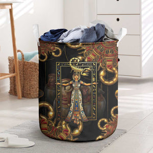 Serket Ancient Egyptian Laundry Basket with Canopic Jars and Scorpion Motif in Protection