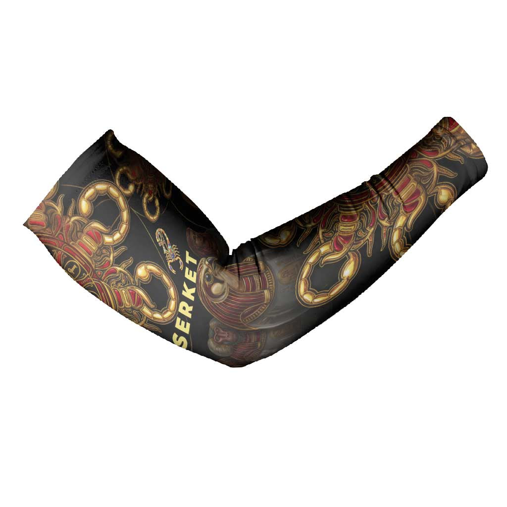 Serket Ancient Egyptian Arm Sleeves with Canopic Jars and Scorpion Motif in Protection