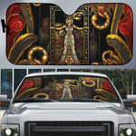 Serket Ancient Egyptian Auto Sun Shade with Canopic Jars and Scorpion Motif in Protection