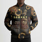 Serket Ancient Egyptian Bomber Puffer Jacket with Canopic Jars and Scorpion Motif in Protection