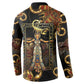 Serket Ancient Egyptian Button Sweatshirt with Canopic Jars and Scorpion Motif in Protection