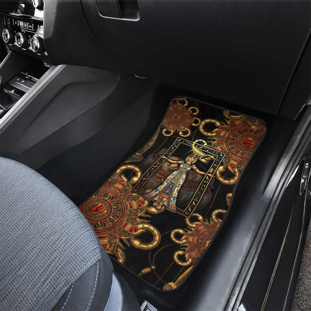 Serket Ancient Egyptian Car Mats with Canopic Jars and Scorpion Motif in Protection