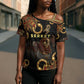 Serket Ancient Egyptian Cross Shoulder Shirt with Canopic Jars and Scorpion Motif in Protection