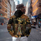 Serket Ancient Egyptian Hoodie with Canopic Jars and Scorpion Motif in Protection