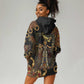 Serket Ancient Egyptian Hoodie Dress with Canopic Jars and Scorpion Motif in Protection