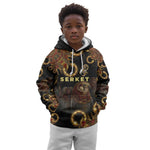 Serket Ancient Egyptian Kid Hoodie with Canopic Jars and Scorpion Motif in Protection