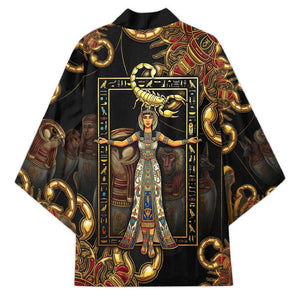 Serket Ancient Egyptian Kimono with Canopic Jars and Scorpion Motif in Protection