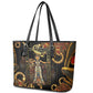 Serket Ancient Egyptian Leather Tote Bag with Canopic Jars and Scorpion Motif in Protection