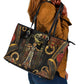 Serket Ancient Egyptian Leather Tote Bag with Canopic Jars and Scorpion Motif in Protection