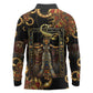Serket Ancient Egyptian Long Sleeve Polo Shirt with Canopic Jars and Scorpion Motif in Protection