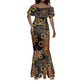 Serket Ancient Egyptian Mermaid Dress with Canopic Jars and Scorpion Motif in Protection