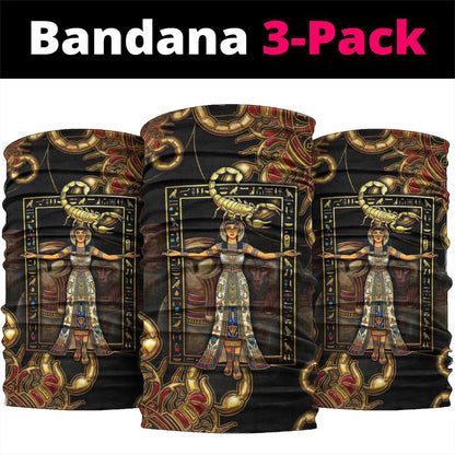 Serket Ancient Egyptian Neck Gaiter with Canopic Jars and Scorpion Motif in Protection