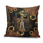 Serket Ancient Egyptian Pillow Cover with Canopic Jars and Scorpion Motif in Protection