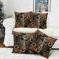 Serket Ancient Egyptian Pillow Cover with Canopic Jars and Scorpion Motif in Protection