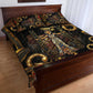 Serket Ancient Egyptian Quilt Bed Set with Canopic Jars and Scorpion Motif in Protection