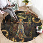 Serket Ancient Egyptian Round Carpet with Canopic Jars and Scorpion Motif in Protection