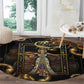 Serket Ancient Egyptian Round Carpet with Canopic Jars and Scorpion Motif in Protection
