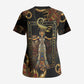 Serket Ancient Egyptian Scrub Top with Canopic Jars and Scorpion Motif in Protection