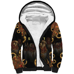 Serket Ancient Egyptian Sherpa Hoodie with Canopic Jars and Scorpion Motif in Protection