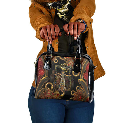 Serket Ancient Egyptian Shoulder Handbag with Canopic Jars and Scorpion Motif in Protection