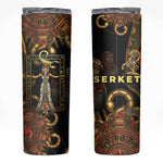 Serket Ancient Egyptian Skinny Tumbler with Canopic Jars and Scorpion Motif in Protection