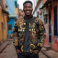 Serket Ancient Egyptian Sleeve Zip Bomber Jacket with Canopic Jars and Scorpion Motif in Protection
