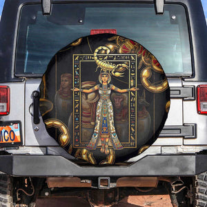 Serket Ancient Egyptian Spare Tire Cover with Canopic Jars and Scorpion Motif in Protection