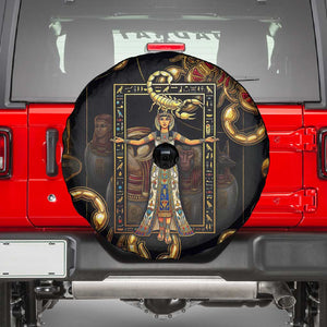 Serket Ancient Egyptian Spare Tire Cover with Canopic Jars and Scorpion Motif in Protection
