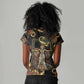 Serket Ancient Egyptian Women V-Neck T-Shirt with Canopic Jars and Scorpion Motif in Protection