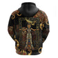 Serket Ancient Egyptian Zip Hoodie with Canopic Jars and Scorpion Motif in Protection