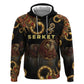 Serket Ancient Egyptian Zip Hoodie with Canopic Jars and Scorpion Motif in Protection