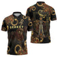 Serket Ancient Egyptian Zipper Polo Shirt with Canopic Jars and Scorpion Motif in Protection