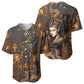 Serket Egyptian Baseball Jersey Jeweled Scorpion and Cobweb Motif in Mystical Egyptian