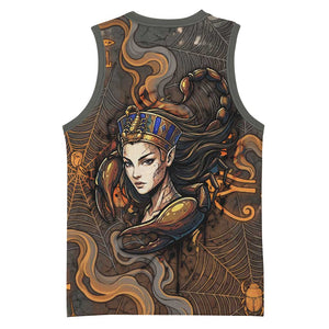 Serket Egyptian Basketball Jersey Jeweled Scorpion and Cobweb Motif in Mystical Egyptian