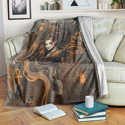 Serket Egyptian Blanket Jeweled Scorpion and Cobweb Motif in Mystical Egyptian