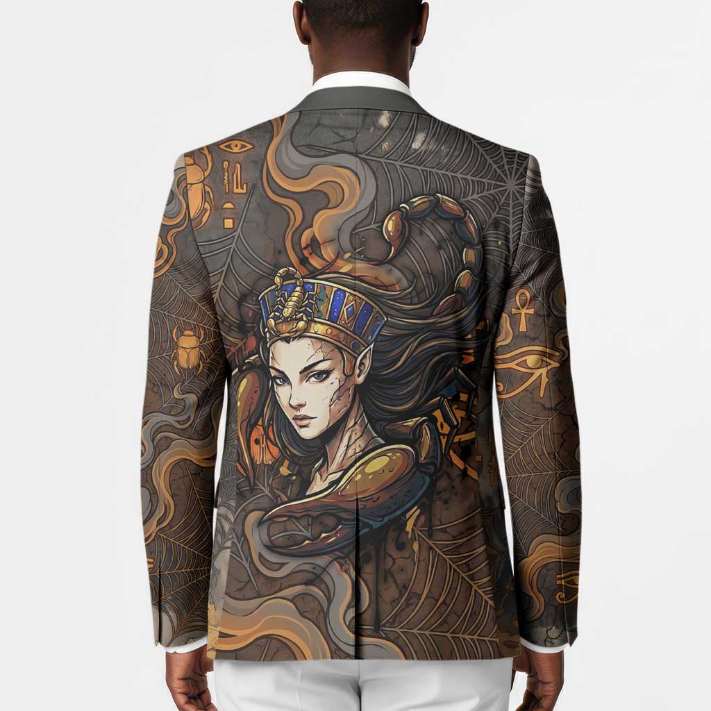 Serket Egyptian Blazer Jeweled Scorpion and Cobweb Motif in Mystical Egyptian