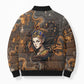 Serket Egyptian Bomber Puffer Jacket Jeweled Scorpion and Cobweb Motif in Mystical Egyptian