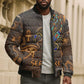 Serket Egyptian Bomber Puffer Jacket Jeweled Scorpion and Cobweb Motif in Mystical Egyptian