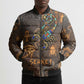 Serket Egyptian Bomber Puffer Jacket Jeweled Scorpion and Cobweb Motif in Mystical Egyptian