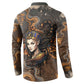 Serket Egyptian Button Sweatshirt Jeweled Scorpion and Cobweb Motif in Mystical Egyptian