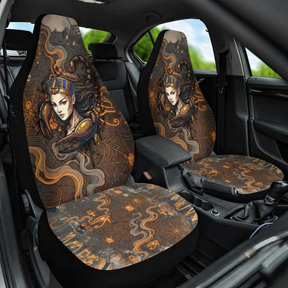 Serket Egyptian Car Seat Cover Jeweled Scorpion and Cobweb Motif in Mystical Egyptian