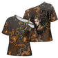 Serket Egyptian Cross Shoulder Shirt Jeweled Scorpion and Cobweb Motif in Mystical Egyptian