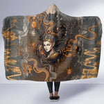 Serket Egyptian Hooded Blanket Jeweled Scorpion and Cobweb Motif in Mystical Egyptian
