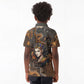 Serket Egyptian Kid Polo Shirt Jeweled Scorpion and Cobweb Motif in Mystical Egyptian
