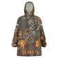 Serket Egyptian Kid Wearable Blanket Hoodie Jeweled Scorpion and Cobweb Motif in Mystical Egyptian