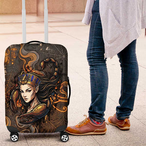 Serket Egyptian Luggage Cover Jeweled Scorpion and Cobweb Motif in Mystical Egyptian