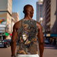 Serket Egyptian Men Tank Top Jeweled Scorpion and Cobweb Motif in Mystical Egyptian